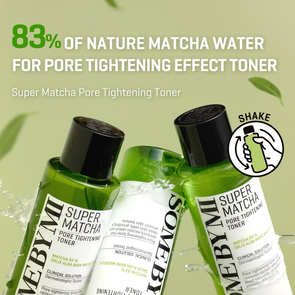 SBM Super Matcha Pore Care All In One Set (Matcha Toner 150ml+Serum 50ml+Clay Mask 100g+Cleansing Gel 100ml)