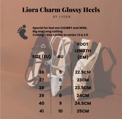 LYDEN Liora Charm Glossy Heels