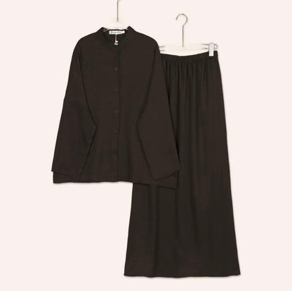YM Yujin Set (Blouse & Skirt) - Free Size / Plus Size