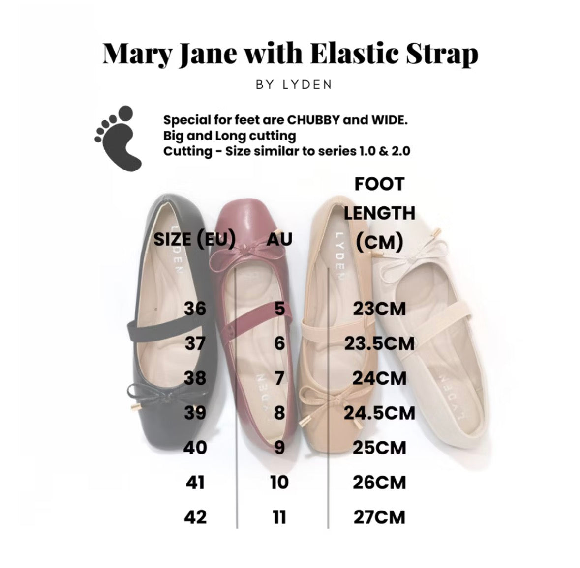 LYDEN Mary Jane Flats with Elastic Strap