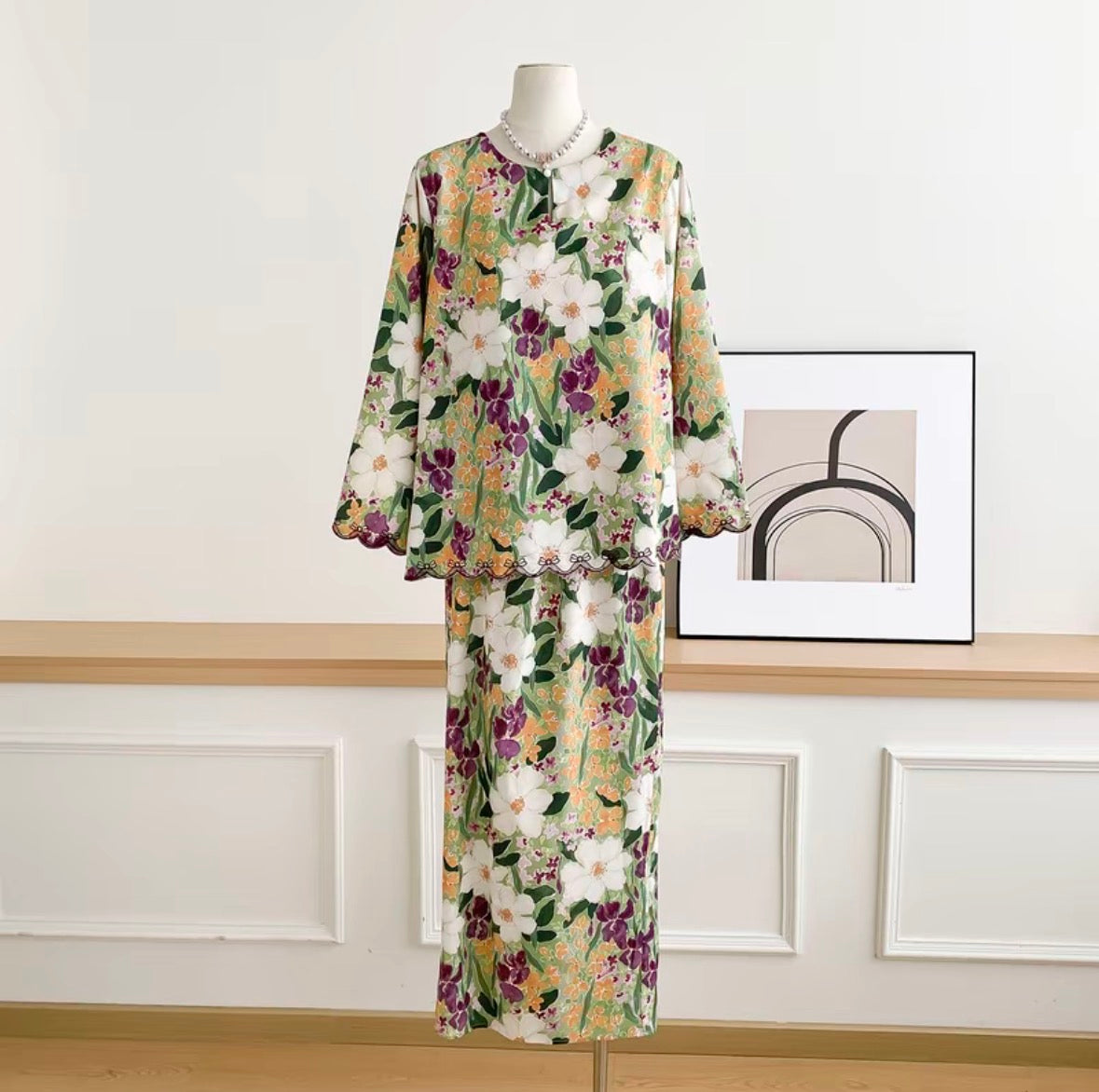 Baisanmy Casual Sulam Kurung Set