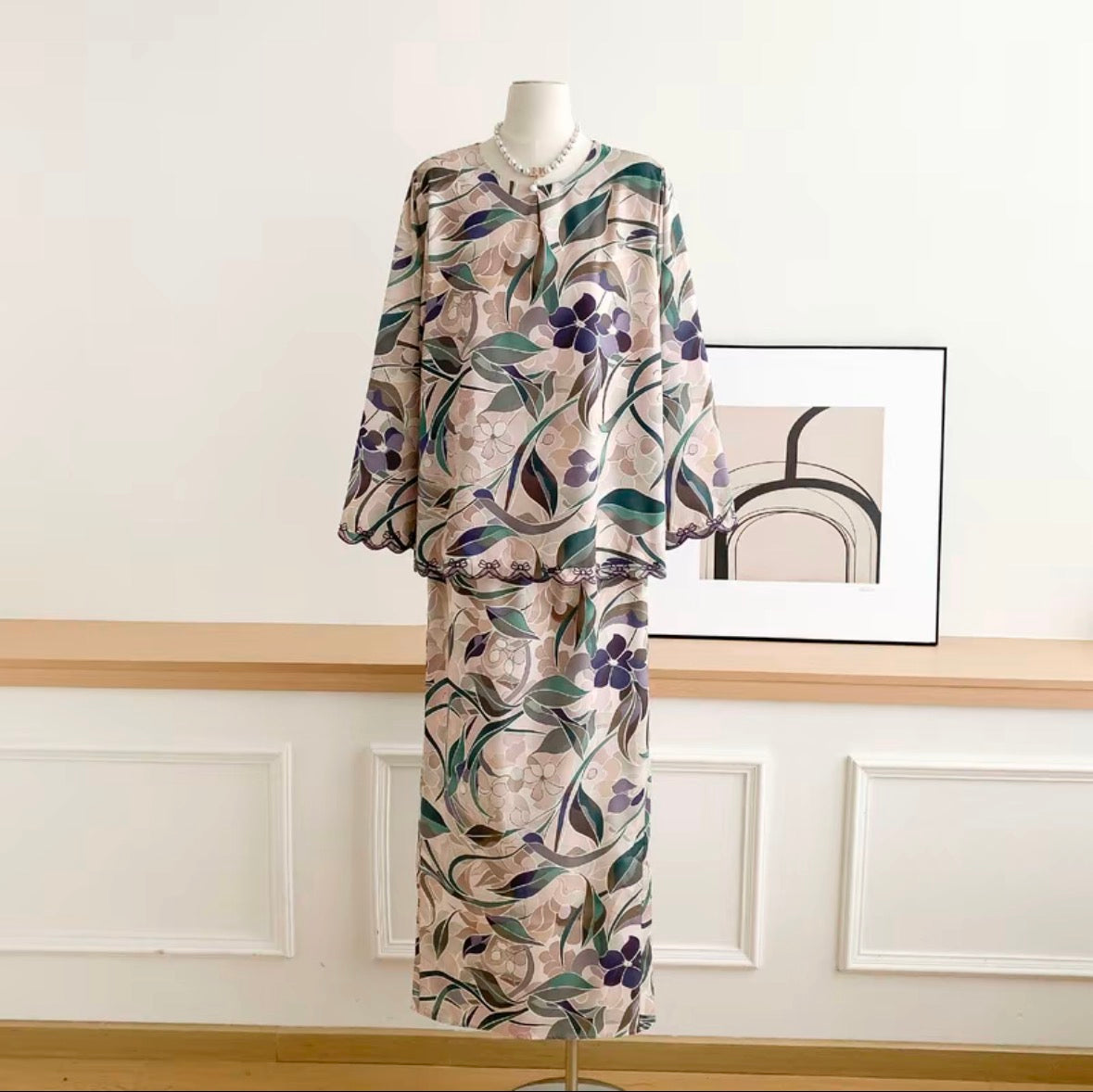 Baisanmy Casual Sulam Kurung Set