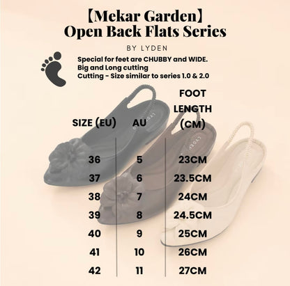 LYDEN Mekar Garden Open Back Flats