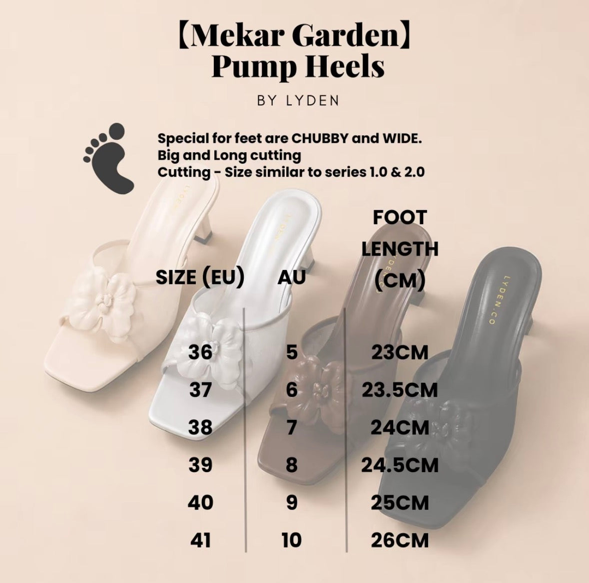 LYDEN Mekar Garden 6cm Pump Heels