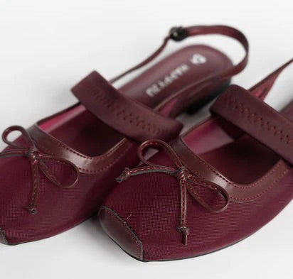 H2U Brynn Ribbon Slingback Flats