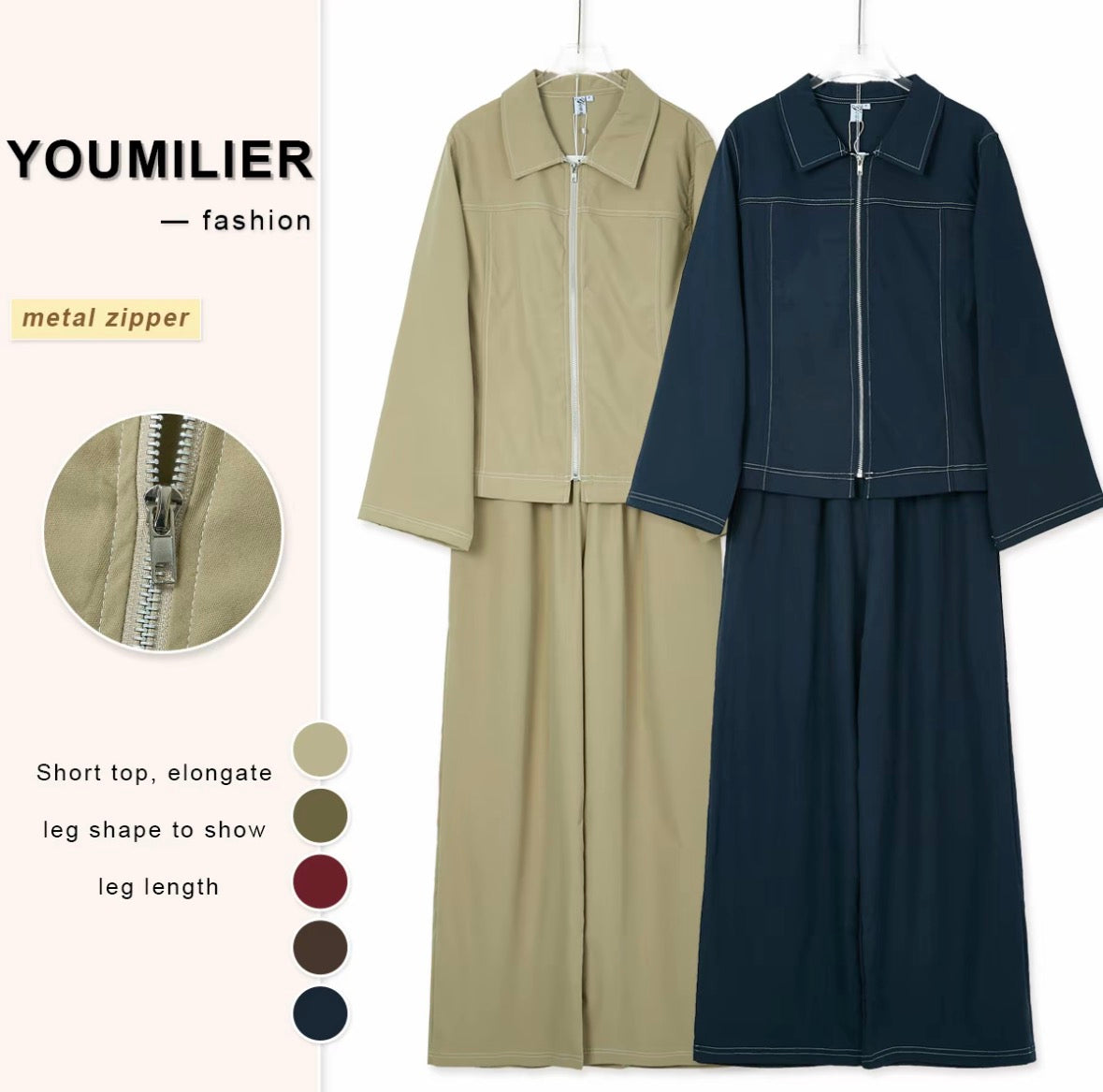 YM Elda Pants Set - Free/Plus Size