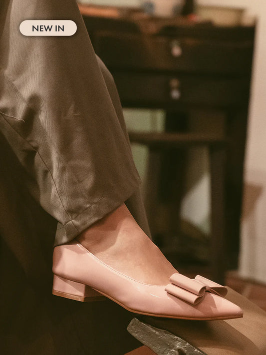 H2U Winter Bow Mid Heels