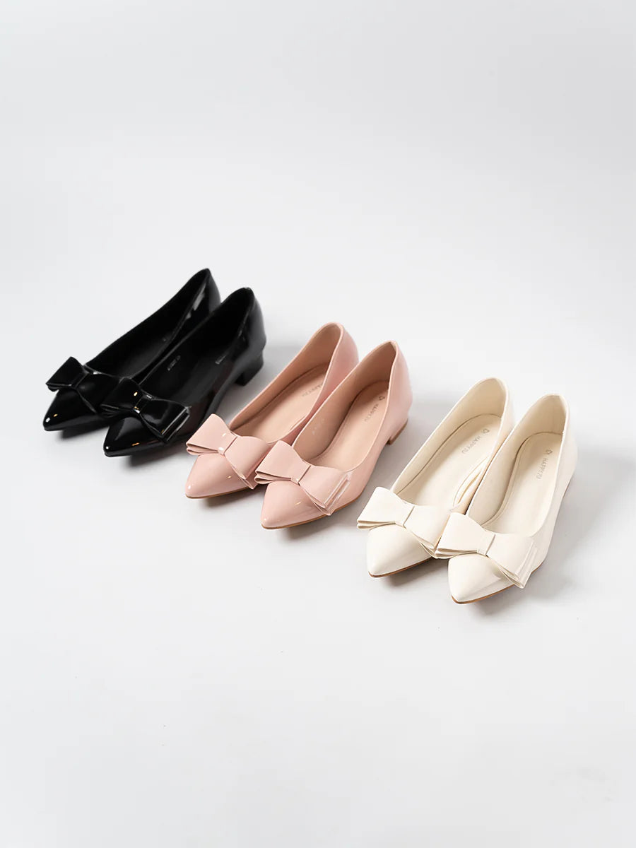 H2U Winter Bow Mid Heels