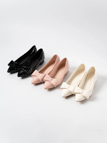 H2U Winter Bow Mid Heels