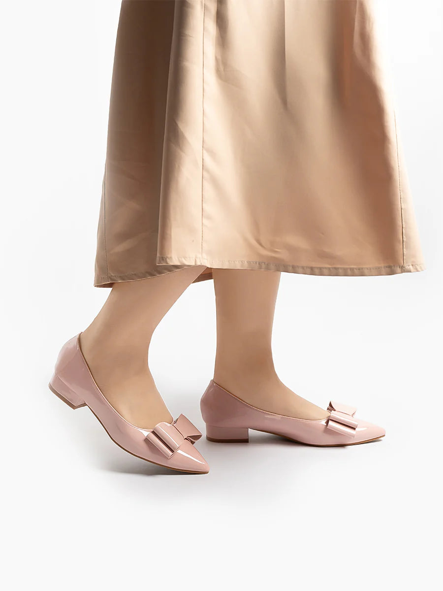 H2U Winter Bow Mid Heels