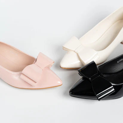 H2U Winter Bow Mid Heels