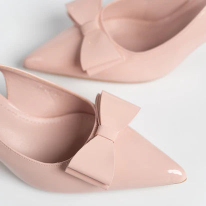 H2U Winnie Bow Flared Heels
