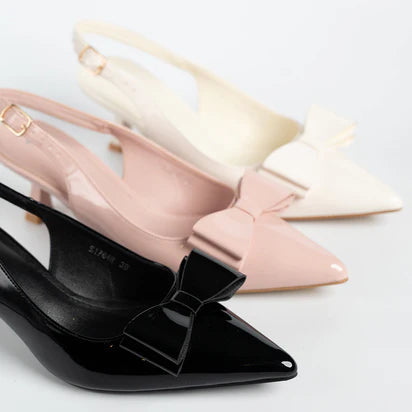 H2U Winnie Bow Flared Heels