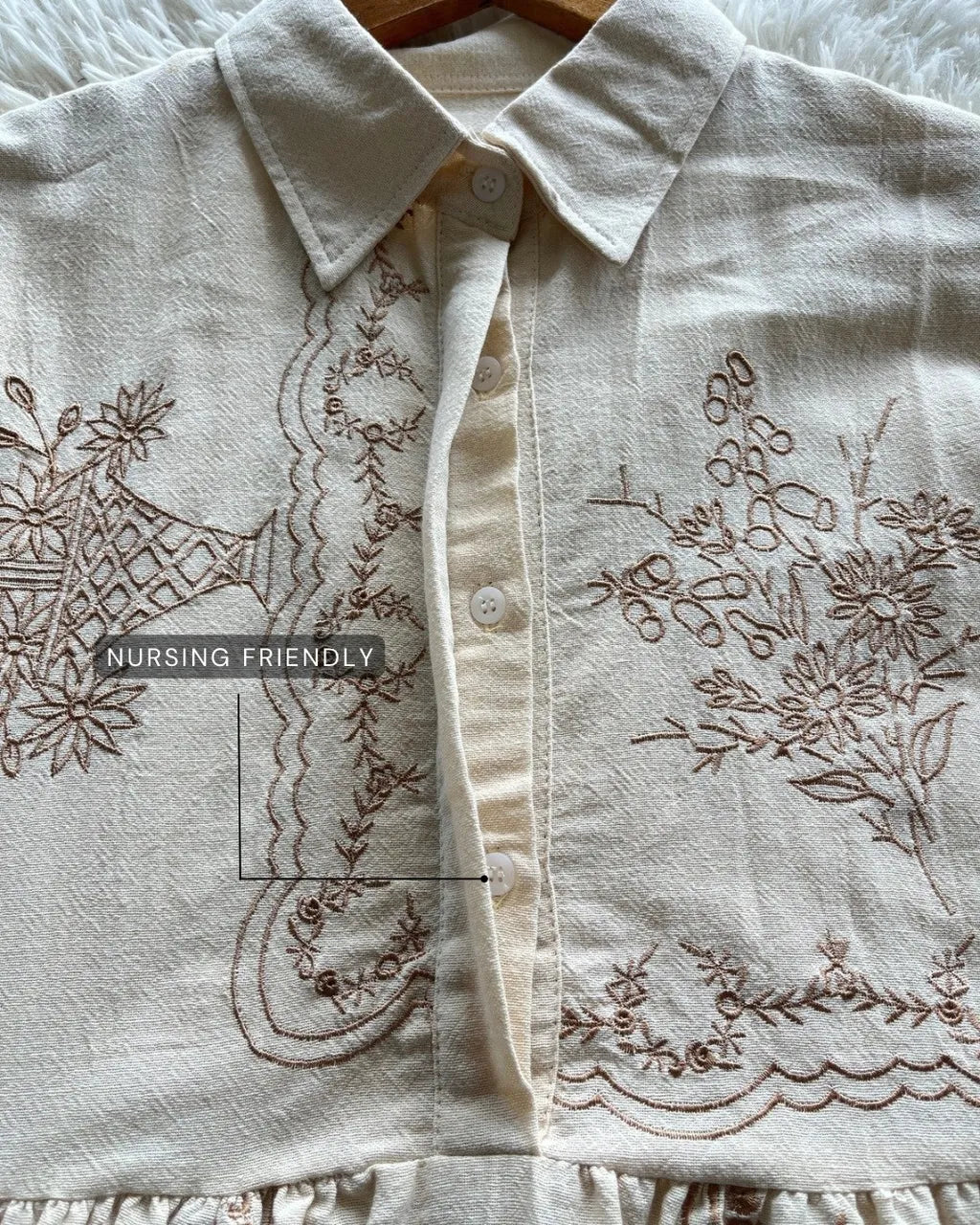 HW Envie Embroidery Ruffle Blouse Top