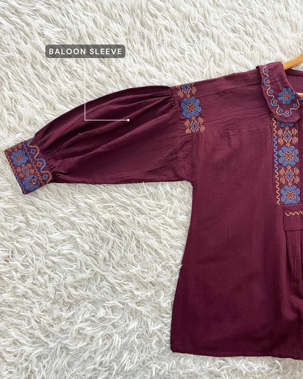HW Raissa Embroidery Ruffle Blouse Top