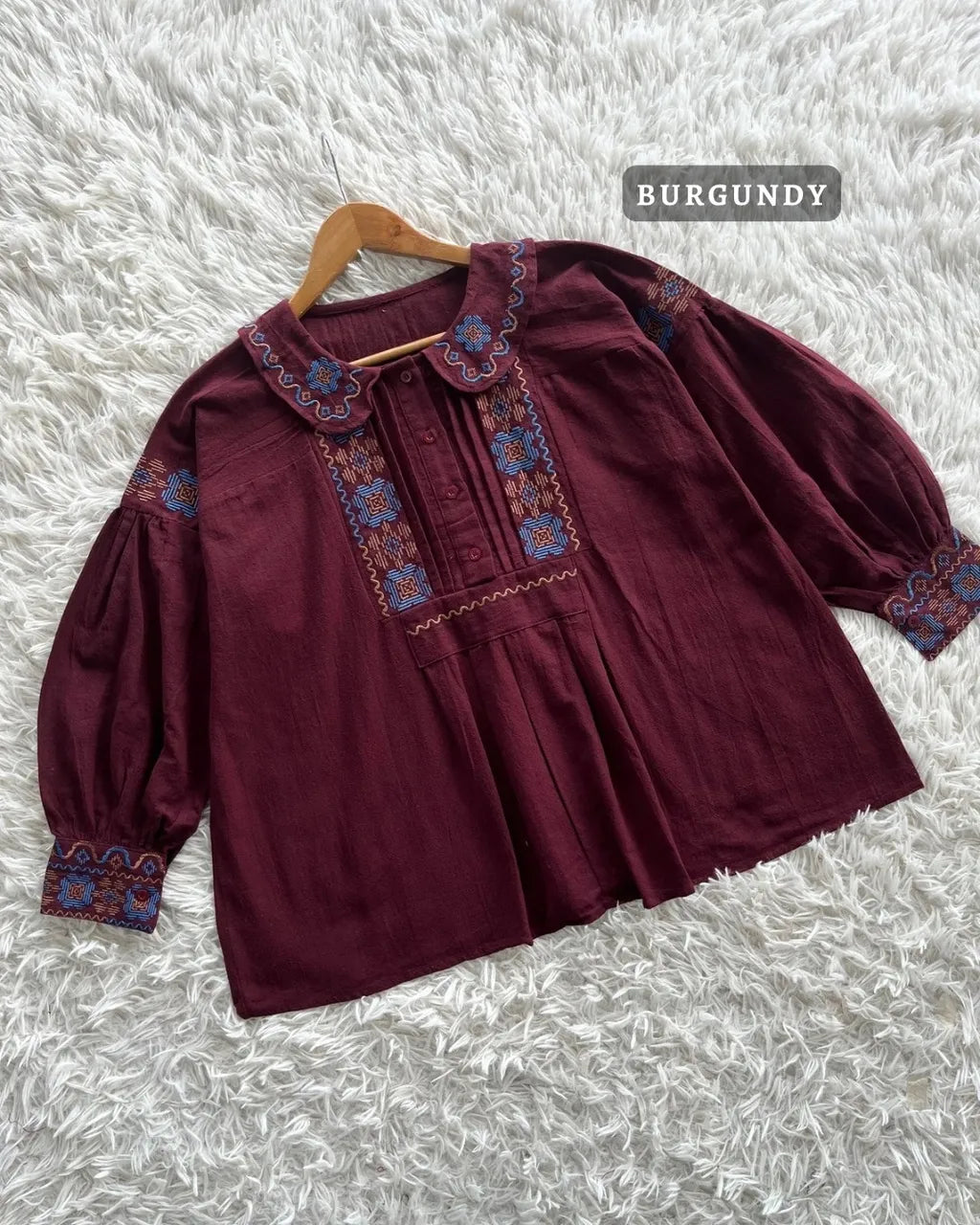 HW Raissa Embroidery Ruffle Blouse Top
