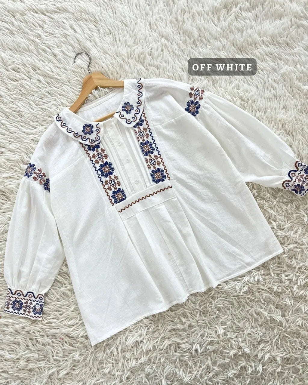 HW Raissa Embroidery Ruffle Blouse Top