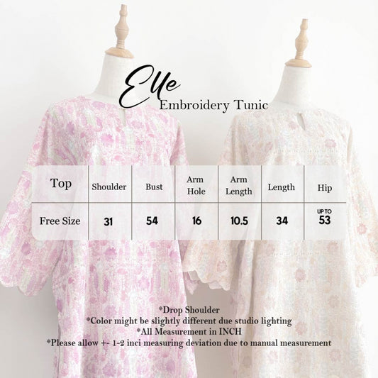 ABC Elle Embroidery Tunic Top