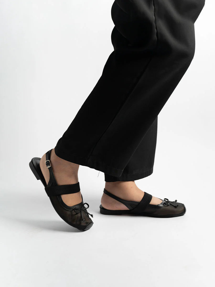 H2U Brynn Ribbon Slingback Flats