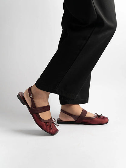 H2U Brynn Ribbon Slingback Flats