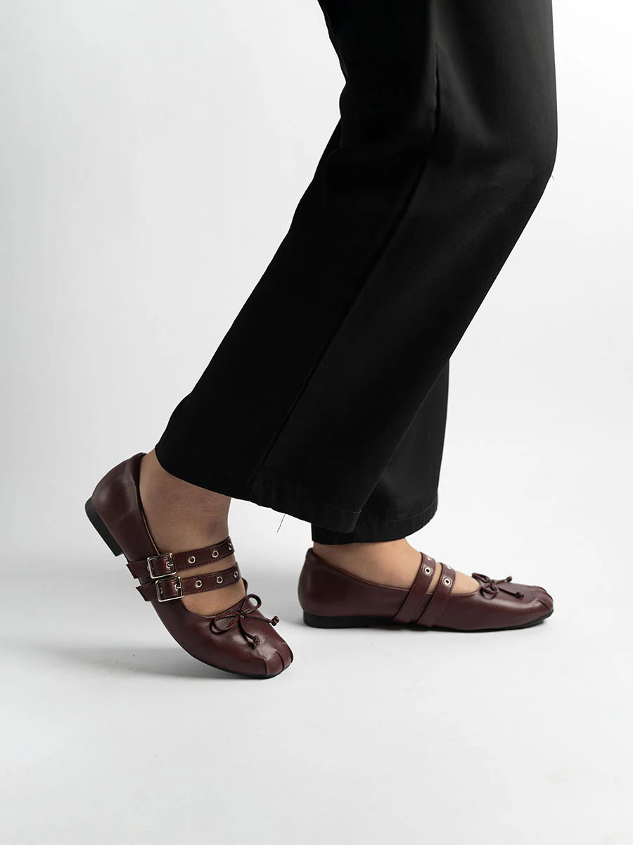 H2U Blake Double Strap Flats