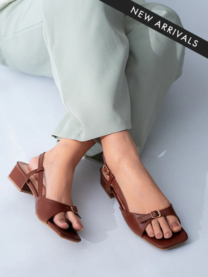 H2U Paula Buckle Sandal Heels