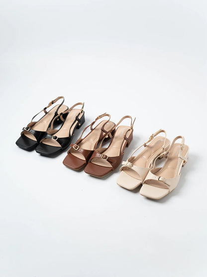 H2U Paula Buckle Sandal Heels