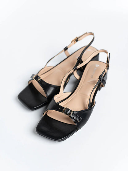 H2U Paula Buckle Sandal Heels