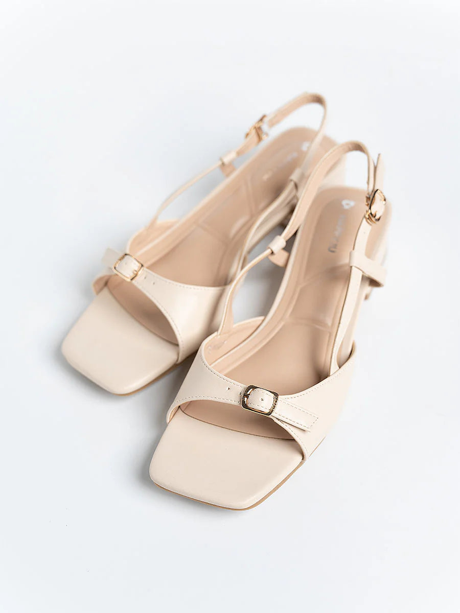 H2U Paula Buckle Sandal Heels