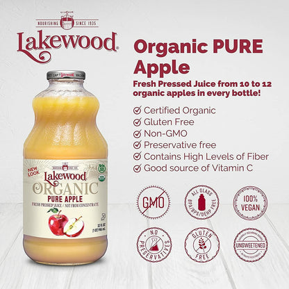 Lakewood Pure Apple Juice 32oz (Gluten Free)