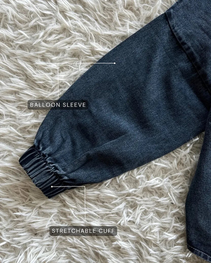 HW [TOP ONLY] Margo Oversize Zip Up Denim Jacket
