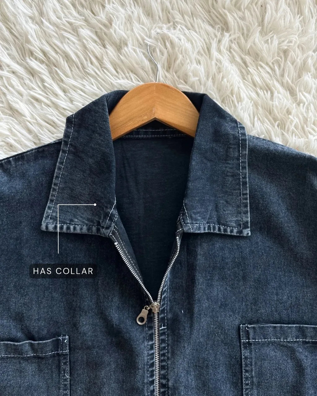 HW [TOP ONLY] Margo Oversize Zip Up Denim Jacket