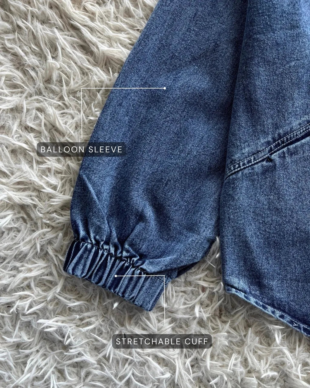 HW [TOP ONLY] Margo Oversize Zip Up Denim Jacket