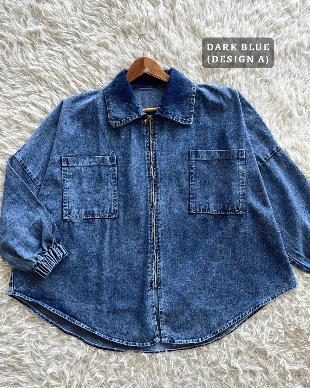 HW [TOP ONLY] Margo Oversize Zip Up Denim Jacket