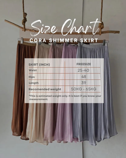HW Cora Shimmer Flowy A-Cutting Skirt