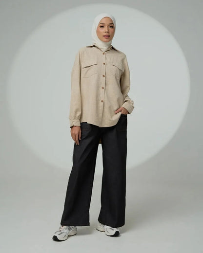 HW [TOP ONLY] Sabine Checkered Cotton Blouse
