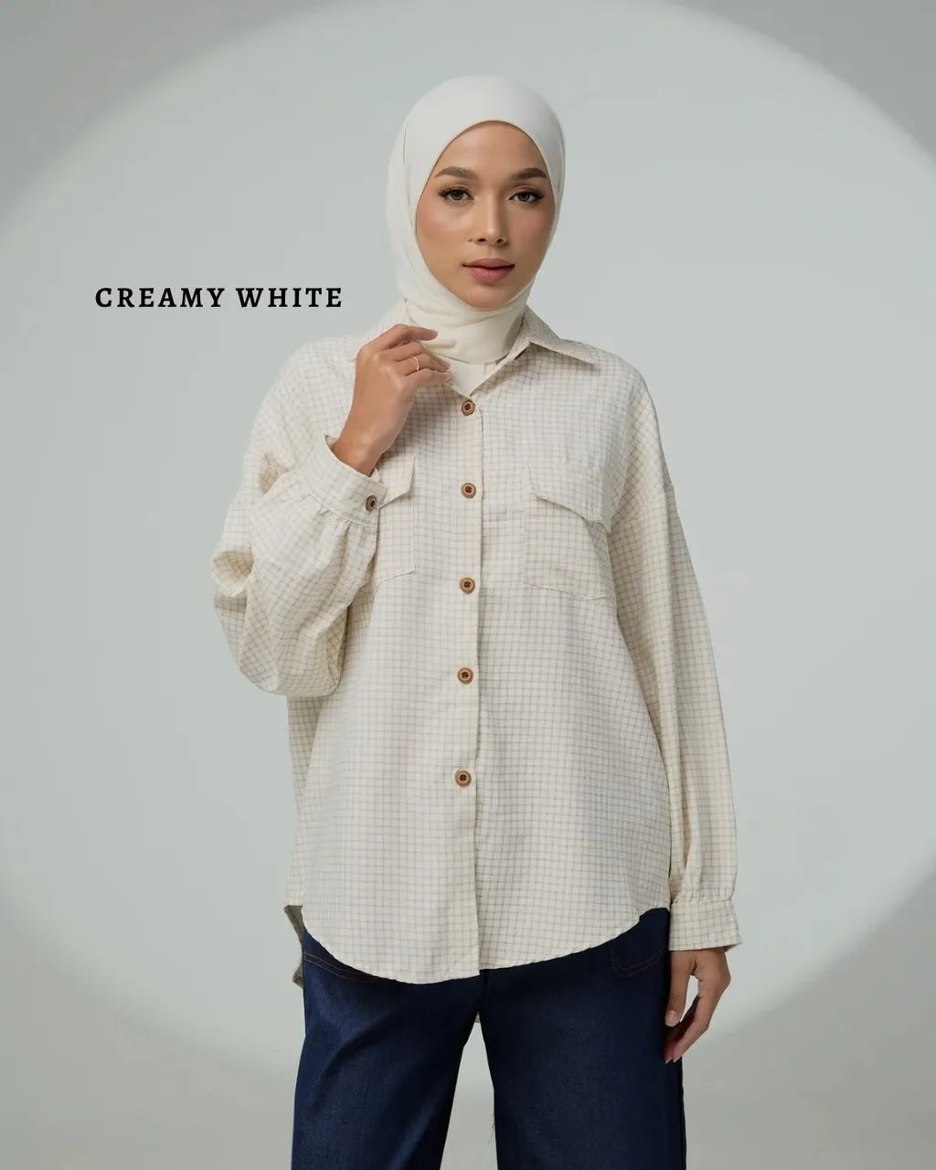 HW [TOP ONLY] Sabine Checkered Cotton Blouse