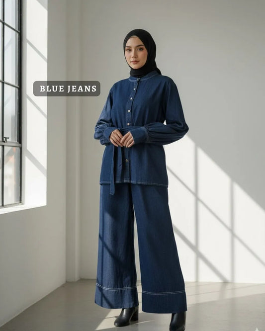 HW Elva Denim Blouse With Pants