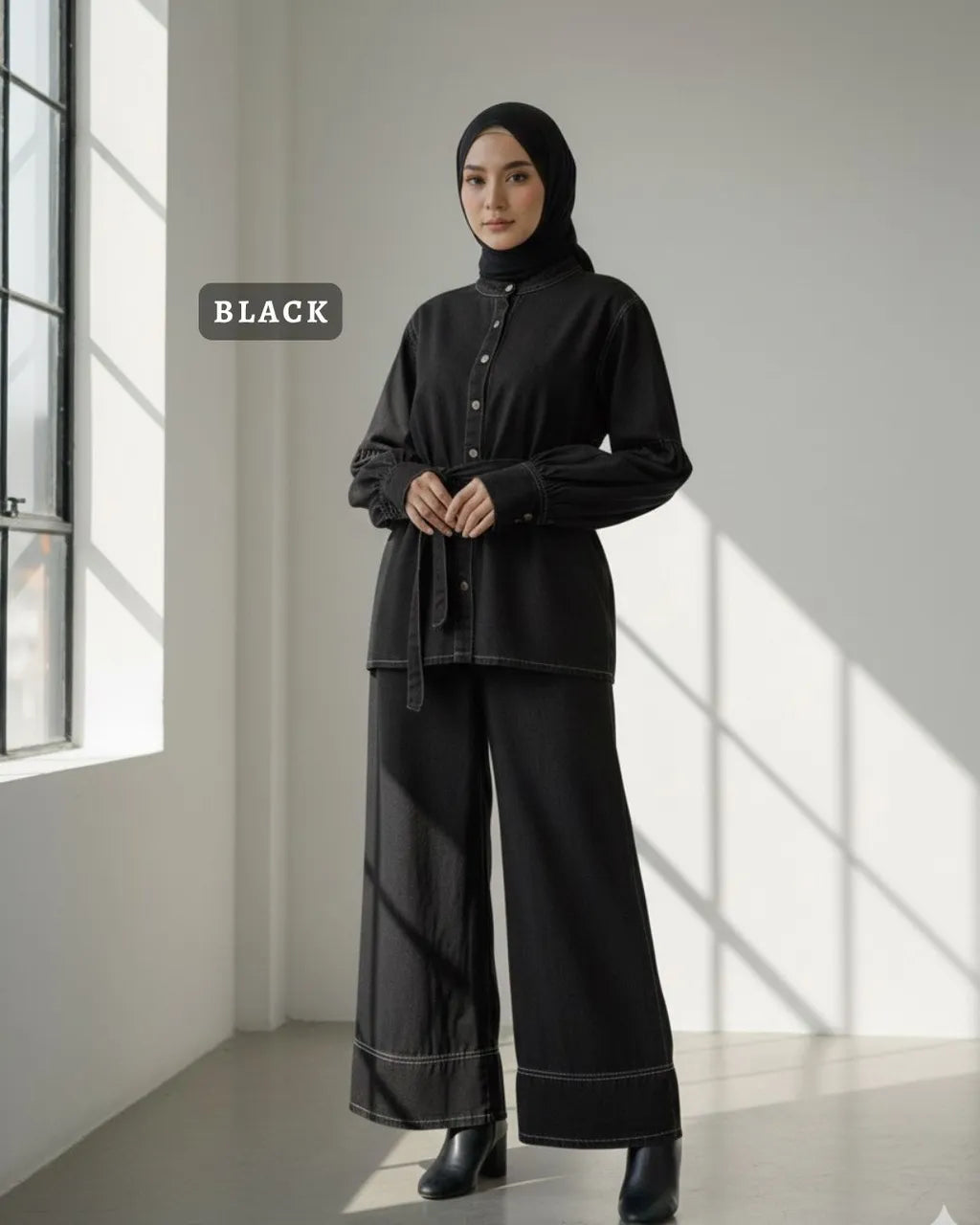 HW Elva Denim Blouse With Pants