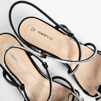 H2U Youna Ribbon Glitter Heels - Langsari I Collection
