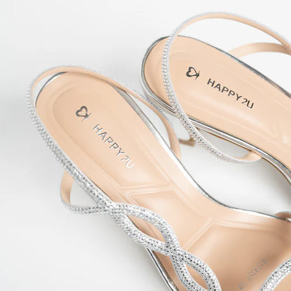 H2U Yuri Glitter Strap Heels - Langsari I Collection