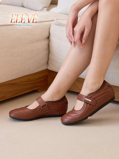 H2U Vince Leather Strap Flats