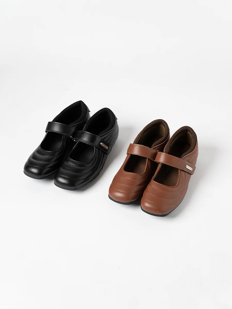H2U Vince Leather Strap Flats