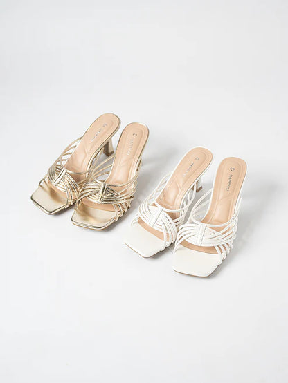 H2U Yaya Glitter Strap Heels - Langsari I Collection