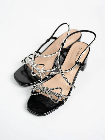 H2U Youna Ribbon Glitter Heels - Langsari I Collection