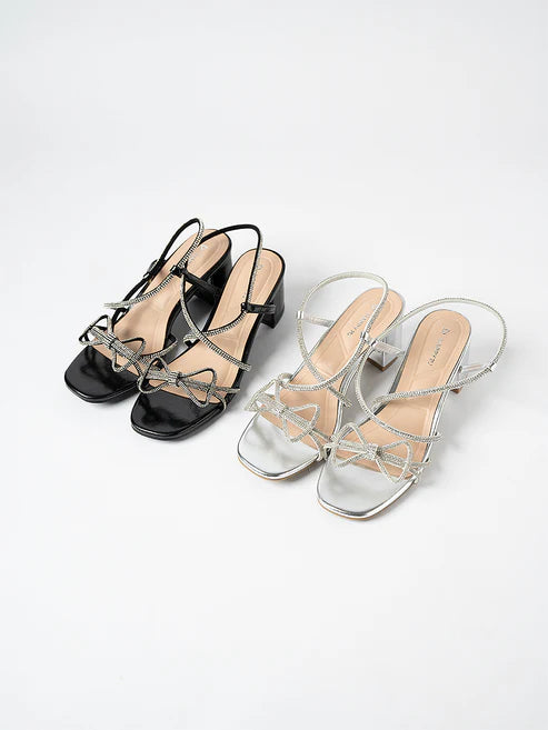 H2U Youna Ribbon Glitter Heels - Langsari I Collection