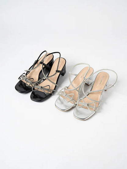 H2U Youna Ribbon Glitter Heels - Langsari I Collection