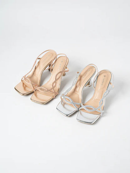 H2U Yuri Glitter Strap Heels - Langsari I Collection