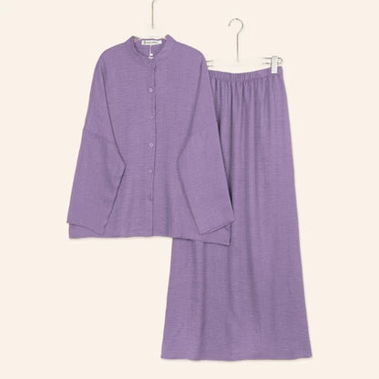 YM Yujin Set (Blouse & Skirt) - Free Size / Plus Size