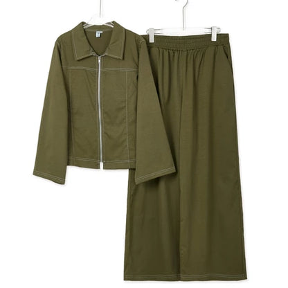 YM Elda Pants Set - Free/Plus Size